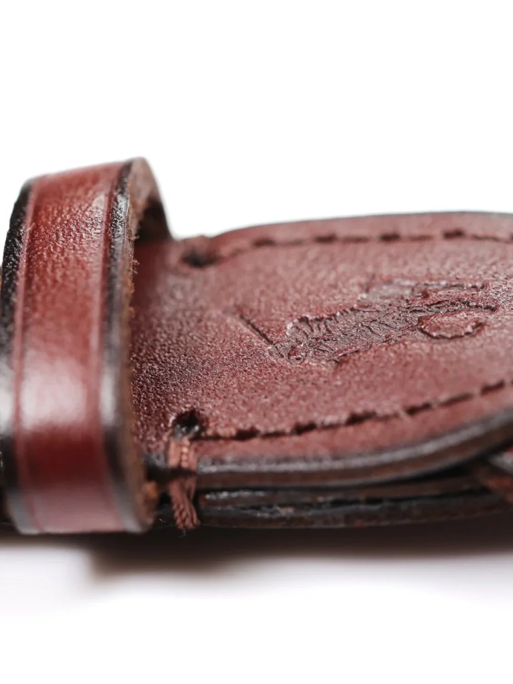 NWT Polo Ralph Lauren Braided Brown Leather Keychain Key Fob Gold Tone